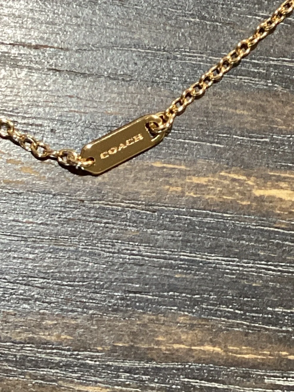 Coach Handbag Charm Pendant Gold Tone Necklace